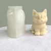 Manshan Vela Aromática de Gatito Sentado y De Pie 3D Molde de Silicona Animales DIY Yeso Pegamento Molde de Gatito de Resina