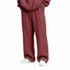 Calça Longa Esportiva Casual Simples de Cintura Ajustável com Cordão, Cor Sólida, Corte Reto Solto, Novo Estilo Europeu e Americano, Grelhado, Unissex