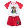 Roupa infantil Rainbow Friends para meninos e meninas, conjunto de verão novo de algodão de manga curta com shorts finos, duas peças