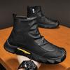 Sapatos Masculinos, Novo Estilo de Inverno, Botas Martin Casuais de Cano Alto, Forrados com Lã e Espessados, Sapatos de Algodão Quentes, Sapatos de Trabalho Masculinos Resistentes ao Desgaste para Uso Externo