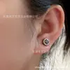 Brincos de pressão masculinos da moda, estilo europeu e americano de luxo leve, design hip-hop requintado com acessórios de cristal brilhantes, ultra brilhantes e simples