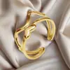 Anillo Geométrico de Acero Inoxidable con Diseño Hueco de Amazon, Joyería Ajustable de Acero de Titanio para Mujer, Pulsera de Cristal Natural