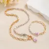 Venda Quente Transfronteiriça Banhado a Ouro Exagerado Conjunto de Joias de Cristal Criativo Noiva Colar de Diamante Brincos Anel Conjunto de Quatro Peças