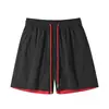 Nuevos Shorts de Nylon Estilo Americano para Hombre Verano 2026, Bloques de Color con Cordón, Holgados, Secado Rápido, Deportivos Casuales