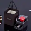 Caja de Regalo Rosa Eterna Acrílico Anillo Único Collar Pendientes Regalo para Novia Día de San Valentín Cumpleaños Flor de Jabón