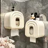 Caja de Pañuelos de Dibujos Animados Linda para Montar en la Pared, No Requiere Taladro, para Baño del Hogar, Inodoro y Baño