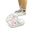 Estilo Girly Cuadros Rosas Estrella Tenedor Estrella Esponjoso Clog Desmontable Zapato DIY Encanto de Zapato de Dibujos Animados Lindos