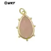 WT-P1974 Exquisite Gota d'Água Colorida Colorida Multicor Opcional Pedra Lápis Lazúli Pó de Cristal Brincos Pingente Acessórios