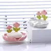 Bonito Plato para Jabón con Forma de Nube Auto Drenante Soporte sin Clavos para Jabón Bandeja para Baño Lavabo