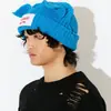 Loverboy Mismo Estilo que Wang Hedi Gorro Orejas de Cerdo Gato Tejido Gorro de Lana Coreano Nicho