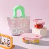 Bolsa de Almoço Pintada à Mão com Grafite Caixa de Almoço Portátil Espessa para Estudo e Deslocamento para o Trabalho Bolsa de Caixa de Almoço de Folha de Alumínio Portátil Resistente ao Desgaste
