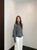 Suéter Pulôver Gola Redonda Novo Estilo Preguiçoso Outono 2026 para Mulheres Cor Sólida Solto Versátil Realça a Pele Branca Temperamento Malha Top