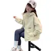 Chaqueta superior acolchada de algodón engrosada para niña otoño e invierno 2026 nueva cortavientos de color liso con capucha para niña doble algodón otoño e invierno
