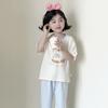 Traje de ropa de casa de verano para niños, pijama fino de encaje de dibujos animados de manga corta para niños y niñas, ropa para aire acondicionado, traje para padres e hijos