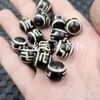 Grânulos Dzi Ondas de Água Preto e Branco Pedras Soltas de Jade 14mm Ágata Pulseira Colar Acessórios de Joias Grânulos