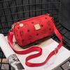 Bolsa Feminina Estampada Nova 2023 Japonesa e Coreana Casual Bolsa Gaiola de Porco Bolsa Transversal de Ombro Único Moda Bolsa Pequena de Cor Contrastante para Celular