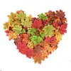 Simulación de hojas de arce rojo hojas de otoño decoración de camino de boda ventana de plomo hojas falsas jardín de infantes DIY hoja individual