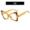 Gafas de Moda Y2K para Mujer, Montura de Mariposa Ojo de Gato Dopamina de Alta Gama, Anti-Luz Azul, Adelgazantes, Sin Graduación