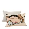 Funda de almohada de terciopelo ártico linda de invierno de Crayon Shin-Chan para niños, forrada de forro polar, 30x50 cm, funda individual para almohada, dormitorio de estudiante