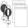 Portatarjetas de documento retráctil transfronterizo con hebilla de fácil extracción, aleación de zinc, negro, funda impermeable para tarjeta de identificación, tarjeta bancaria