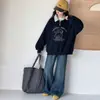 Moletom Feminino Primavera e Outono 2026 Nova Moda Infantil Gola Lapela Roupa de Outono para Crianças Maiores Blusão Casual Manga Longa