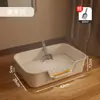 Arenero para gatos, anti-salpicaduras, semi-cerrado estilo abierto, artículos para mascotas, casita para gatos, inodoro para gatos, envío directo de una sola pieza con envío gratis