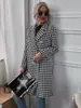 2025 Amazon Aliexpress Nueva Moda Otoño e Invierno Ropa Femenina Transfronteriza Abrigo Largo de Lana con Estampado de Espiga