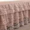Faldón de Cama con Borde de Encaje Europeo Estilo Colcha Pieza Única Estilo Princesa Encaje Cubierta Protectora Delgada para Cama de 1.8m Resistente al Polvo Verano