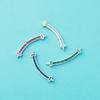Plata Esterlina S925 Estilo Ins Colores Vibrantes Diamante Arcoíris Sonrisa Colgante DIY Pulsera de Cuentas de Cristal Collar Accesorios de Plata