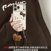 Acessório de laço de gato adequado para capa de telefone Apple 17, iPhone 18pm, fofo 16 desenho animado 15 com cordão 14