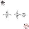 Pendientes Evelle de estrella dorada, sencillos y pequeños, de plata de ley S925, con circonitas chapadas en oro para niña.