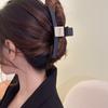 Horquilla de terciopelo con lazo negro retro, estilo corte francés, con resorte de perla, para la parte posterior de la cabeza, accesorios para el cabello, otoño e invierno.