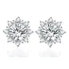 Explosões de Som Vibratório Argola de Prata S925 Seis Garras Brincos Simulador de Diamante Mosan Bolsa Quadrada Princesa Bolsa Redonda Brincos Brincos de Amor para Mulheres