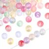 50 cuentas sueltas de vidrio transparente esmerilado en polvo dorado de dos piezas, hechas a mano, para collares, pulseras y pendientes, accesorios de fábrica.