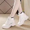 Botas Martin Vintage para Aumentar la Altura 2024 Otoño e Invierno Nuevos Éxitos Combinan con Todo Suela Gruesa Forradas de Borrego Piel Botas de Caña Alta Zapatos para Mujer