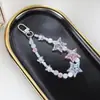Pingente de Corrente Curta para Celular com Contas de Estrela de Cinco Pontas em Acrílico Colorido, Pingente para Bolsa, Cadeia Suspensa Anti-Perda para Capa de AirPods
