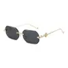 Gafas de Sol Cuadradas de Metal Retro Europeas y Americanas con Cabeza de Serpiente, Personalizadas, Sencillas y Versátiles para Fotografía Callejera, Anti-UV