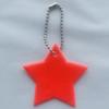 Pingente refletivo de PVC chaveiro estrela de cinco pontas lantejoulas xadrez refletor de estrela pequena pingente de segurança para ciclismo noturno