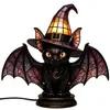 Novo Chapéu de Bruxa de Halloween Transfronteiriço Lâmpadas Noite de Halloween Gótica Luminária de Chapéu de Bruxa Resina