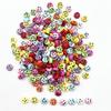 Cuentas acrílicas planas y redondas con forma de emoticono, con agujero recto, hechas a mano, para hacer tu propia cadena de teléfono móvil, accesorios de joyería