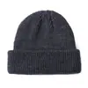 Gorros de Punto Cálidos para Otoño e Invierno, Logo Bordado Personalizado, Gorro de Punto de Color Sólido, Gorro de Punto Retro, Gorro de Cúpula a Prueba de Frío
