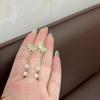 Pendientes Exquisitos de Estilo Coreano con Borla de Ojo de Gato Incrustada de Diamantes Superbrillantes, Elegantes y con Estilo, Pendientes Populares para Damas
