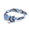 2026 Collar para Gato con Malla Rayada Estilo Británico Lazo Campana Pequeño y Mediano para Mascotas al Aire Libre