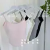 Camisola feminina sem costas com bojos embutidos, top justo sem mangas, camisola tomara que caia com bojos