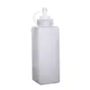 Botella de Exprimir de Calibre Grande con Tapa y Boquilla Puntiaguda, Botella de Plástico Transparente para Uso Doméstico, Botella para Kétchup Miel, Botella para Condimentos