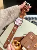 Correa de Cuero con Bordado de Dibujos Animados para Apple Watch iWatch 12ª Generación 11/10