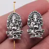 14X22Mm 5.5g Joyería de Exportación Europea y Americana Más Vendida Cuentas con Agujero Grande y Pequeño Lado Doble Dios de la Riqueza Indio y Dios Elefante Cuentas Perforadas