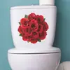 Novo Grupo de Flores Rosa Pintadas Fun-M541 Banheiro Vaso Sanitário Decoração de Vaso Sanitário Embelezamento Adesivo de Parede Atacado Transfronteiriço