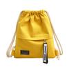 Bolsa de Lona para Niñas Mochila con Cordón Color Sólido Simple 2021 Bolsa de Tela Bolsillo con Solapa y Cordón Pantalones Estilo Coreano Bolsa para Mujer Mochila con Cordón