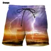 Pantalones Cortos Deportivos Transfronterizos Teum Estación Independiente Estampado 3D Secado Rápido Casual Cómodos Transpirables para Hombre